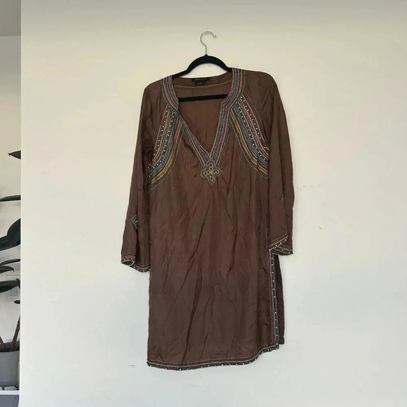 Vintage BCBG MaxAzria Silk Boho Tunic with beading in size XS - Picture 2 of 6